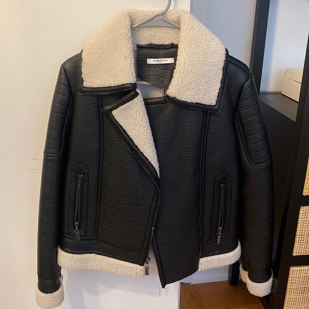 Leather Sherpa Bomber